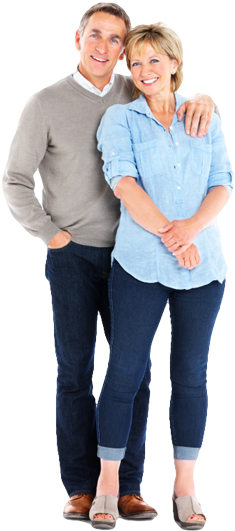 Happy couple standing